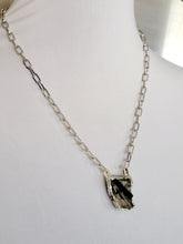 Load image into Gallery viewer, Raw Natural Quartz with Black Tourmaline Necklace Handmade  OOAK
