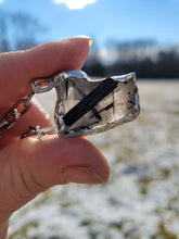 Load image into Gallery viewer, Raw Natural Quartz with Black Tourmaline Necklace Handmade  OOAK
