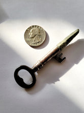 Load image into Gallery viewer, Antique Key with Green Quartz Point Actinolite  and Chlorite Inclusion Cluster Point Wand Handmade OOAK
