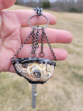 Load image into Gallery viewer, Druzy Agate with Two Carved Bone Skulls &quot;The Lovers&quot;Handmade OOAK
