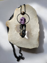 Load image into Gallery viewer, Druzy Agate with Lepidolite Skull Handmade OOAK
