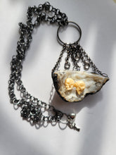 Load image into Gallery viewer, Druzy Agate with Two Carved Bone Skulls &quot;The Lovers&quot;Handmade OOAK
