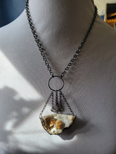 Load image into Gallery viewer, Druzy Agate with Two Carved Bone Skulls &quot;The Lovers&quot;Handmade OOAK
