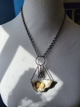 Load image into Gallery viewer, Druzy Agate with Two Carved Bone Skulls &quot;The Lovers&quot;Handmade OOAK
