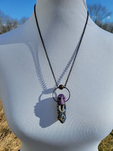 Load image into Gallery viewer, Druzy Agate with Lepidolite Skull Handmade OOAK
