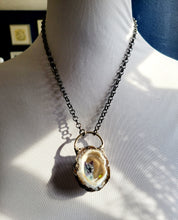 Load image into Gallery viewer, Shimmer Agate Geode with Flourite Dragon and Wello Opal Handmade OOAK
