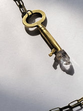 Load image into Gallery viewer, Brass Key with Hand Fitted Natural State Disco Harlequin Quartz Handmade OOAK
