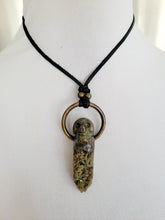 Load image into Gallery viewer, Reserved Blood Stone Skull and Green Grape Agate Handmade OOAK
