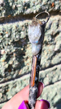 Load image into Gallery viewer, Labradorite Dragon Spoon with Rutile Natural Point and DT Tangerine Quartz Handmade OOAK
