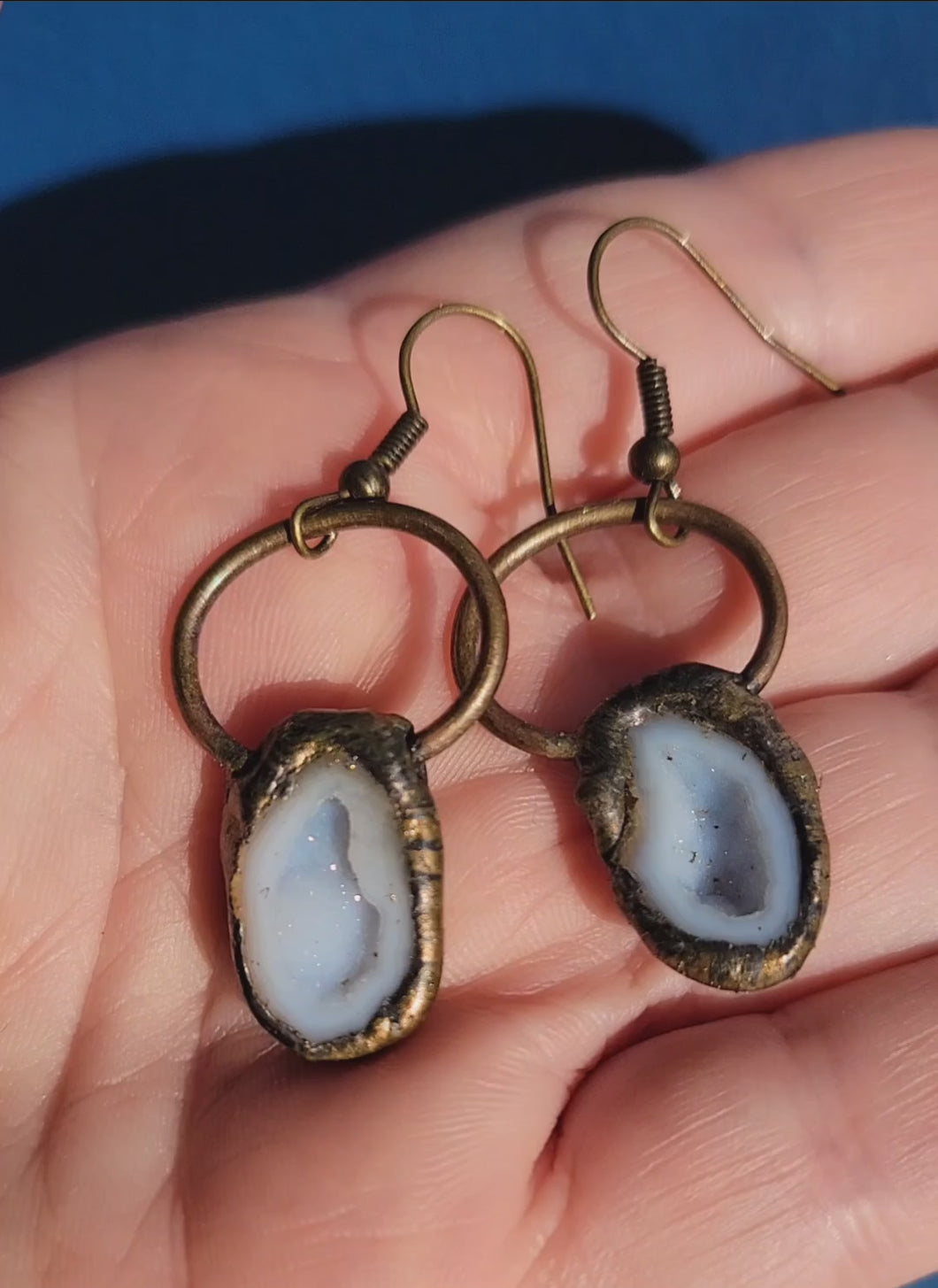 Baby Geode Earrings Handmade OOAK