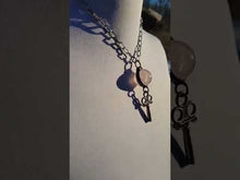 Load and play video in Gallery viewer, Rose Quartz and Garnet with Midcentury Diary Key Handmade OOAK
