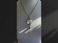 Load and play video in Gallery viewer, Large Rutile Quartz with Garden Quartz and Small Antique Key Handmade OOAK
